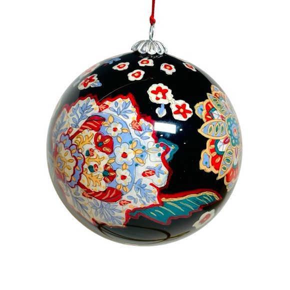 Vera Bradley Versailles Christmas Glass Ornament 2010 with Keepsake Gift Box - Picture 6 of 11